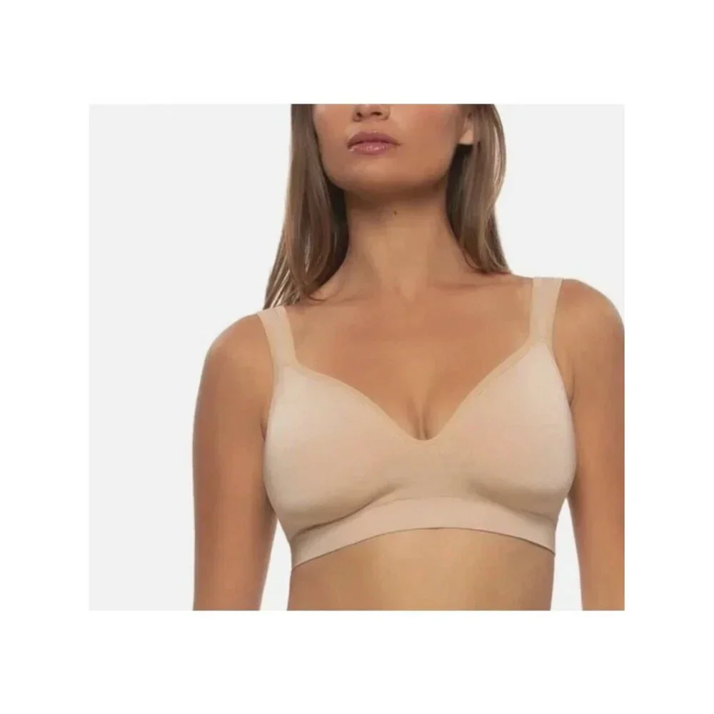 NWT Felina Women's M Adaptive Cup Wire-Free Bra 2-Pack Black & Nude